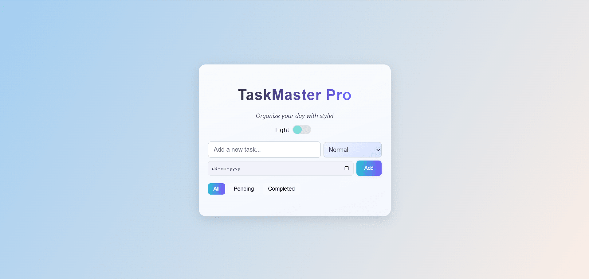 ToDo Application Screenshot